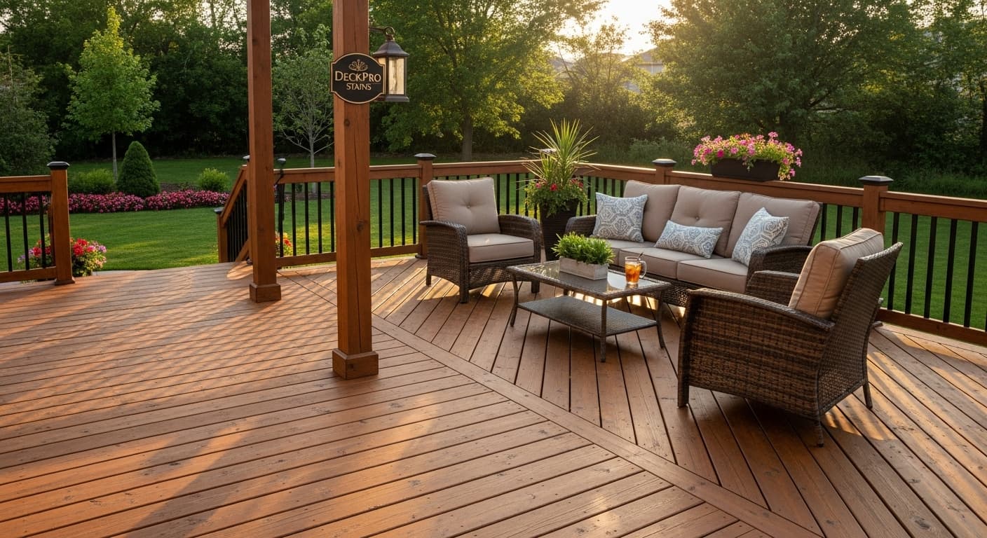 Fully restored backyard deck after sanding and re-staining by Spotless Deck Staining in Kitchener-Waterloo
